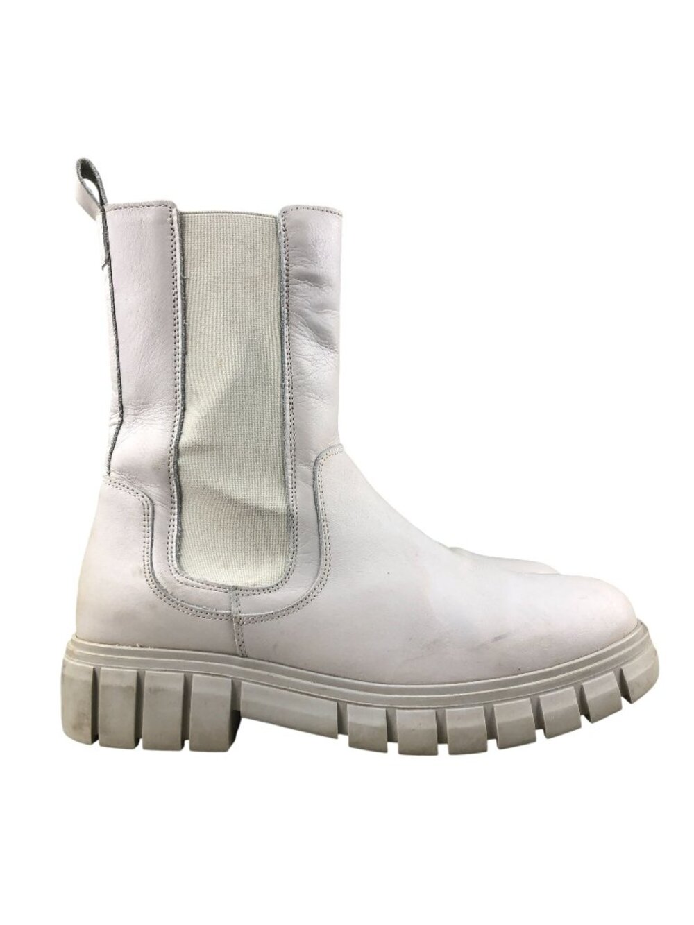 Shoe The Bear Women's Size 40 Rebel Chelsea Off White Leather Slip On Boots FAIR
